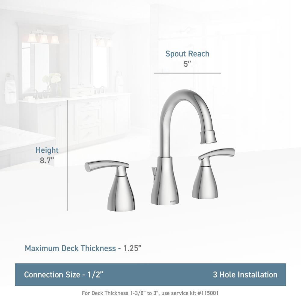 Moen Essie 8 In Widespread 2 Handle Bathroom Faucet In Chrome