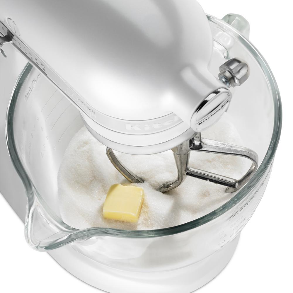 Kitchenaid Artisan Designer 5 Qt Frosted Pearl White Stand Mixer Kitchenaid Artisan Designer 5 Qt Frosted Pearl White Stand Mixer Ksm155gp The Home Depot