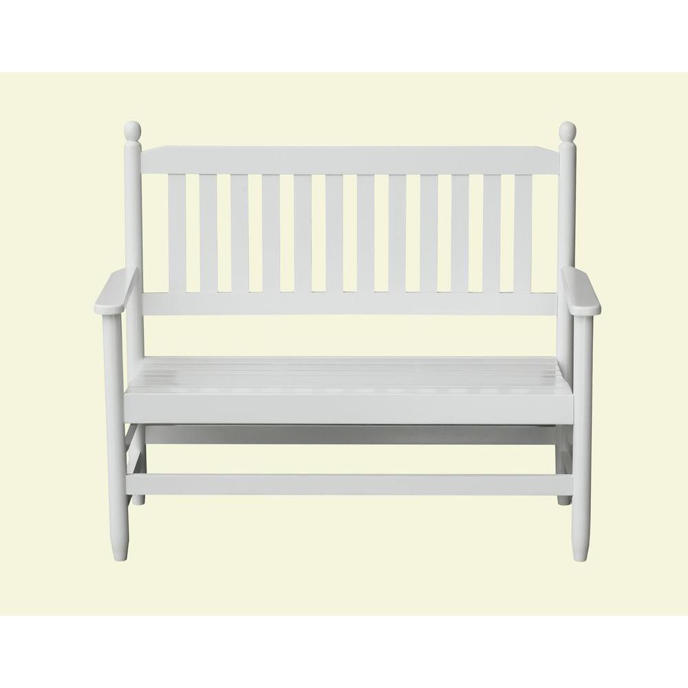 Unbranded 2-Person White Wood Outdoor Patio Bench-204BW ...