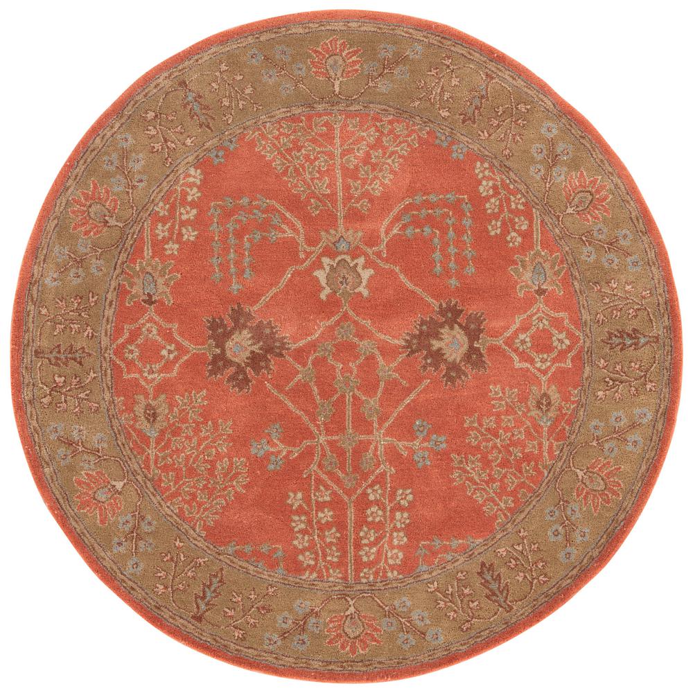 Jaipur Rugs Burnt Ochre 6 ft. x 6 ft. Oriental Round Area RugRUG103488