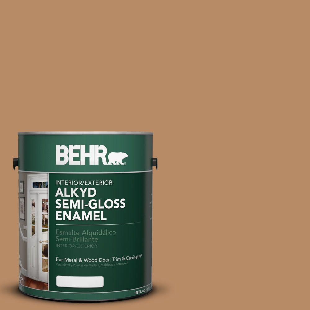 Behr 1 Gal Ae 23 Light Oak Semi Gloss Enamel Alkyd Interior Ae 23 Light Oak Semi Gloss Enamel Alkyd