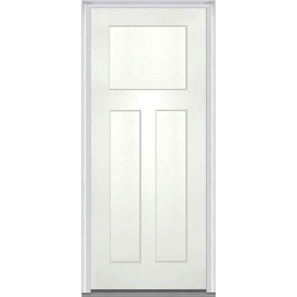 door shaker panel craftsman fiberglass front smooth doors exterior glass classic prehung mmi inswing depot painted hand left without homedepot