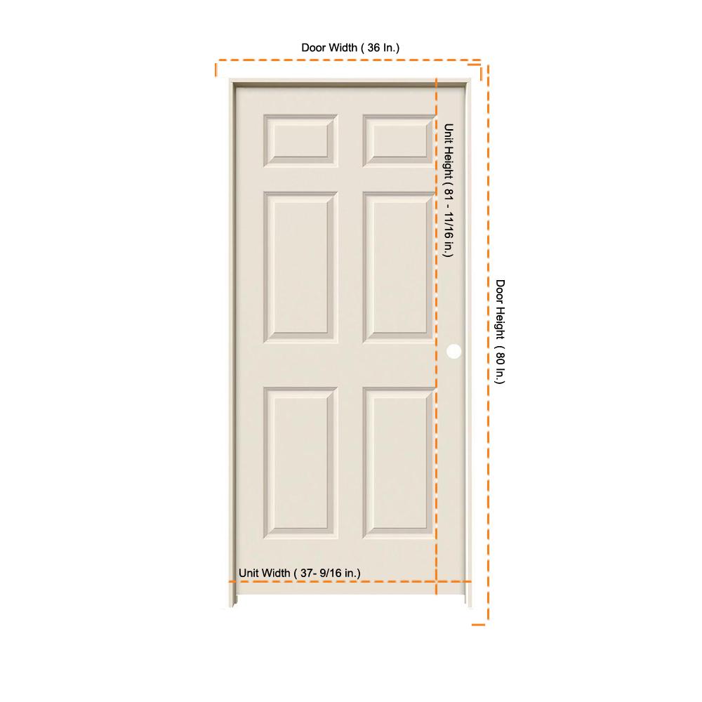 Jeld Wen 36 In X 80 In Colonist Primed Left Hand Smooth Molded
