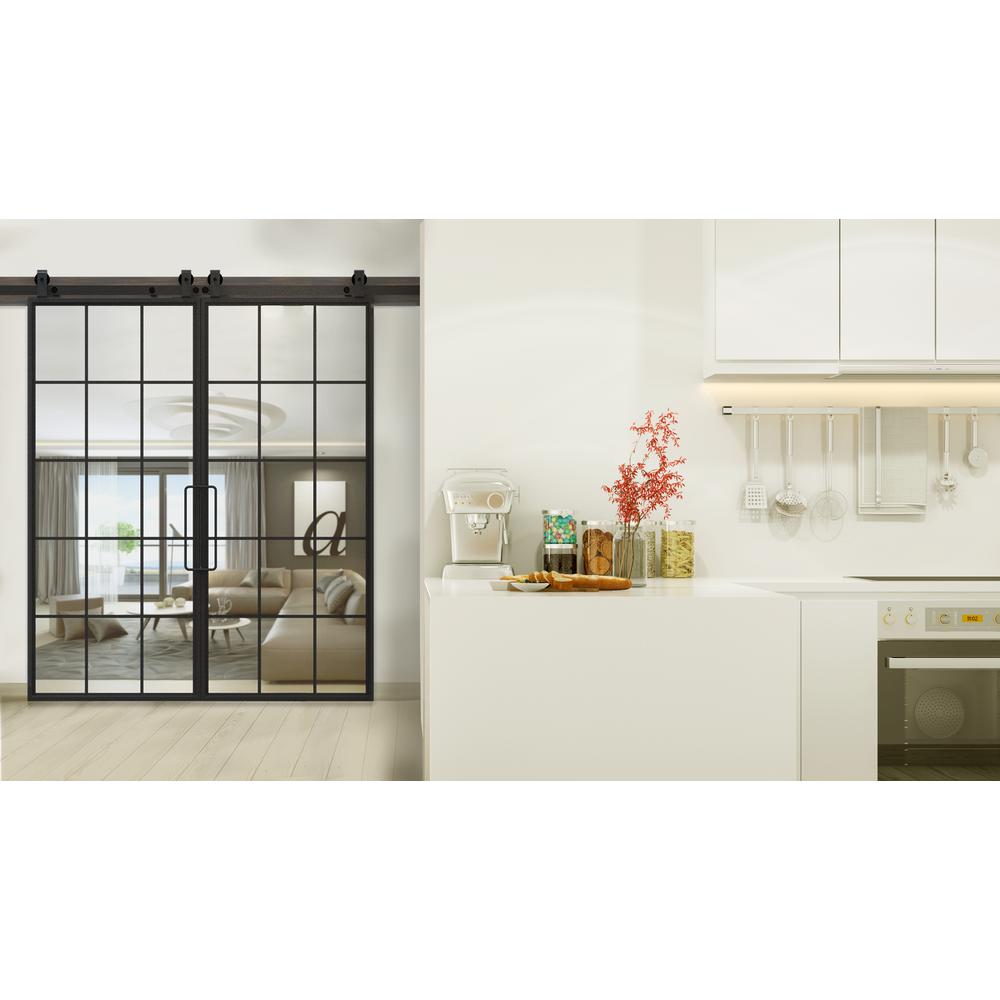Rustica Hardware 42 In X 96 In Mountain French Steel And Clear