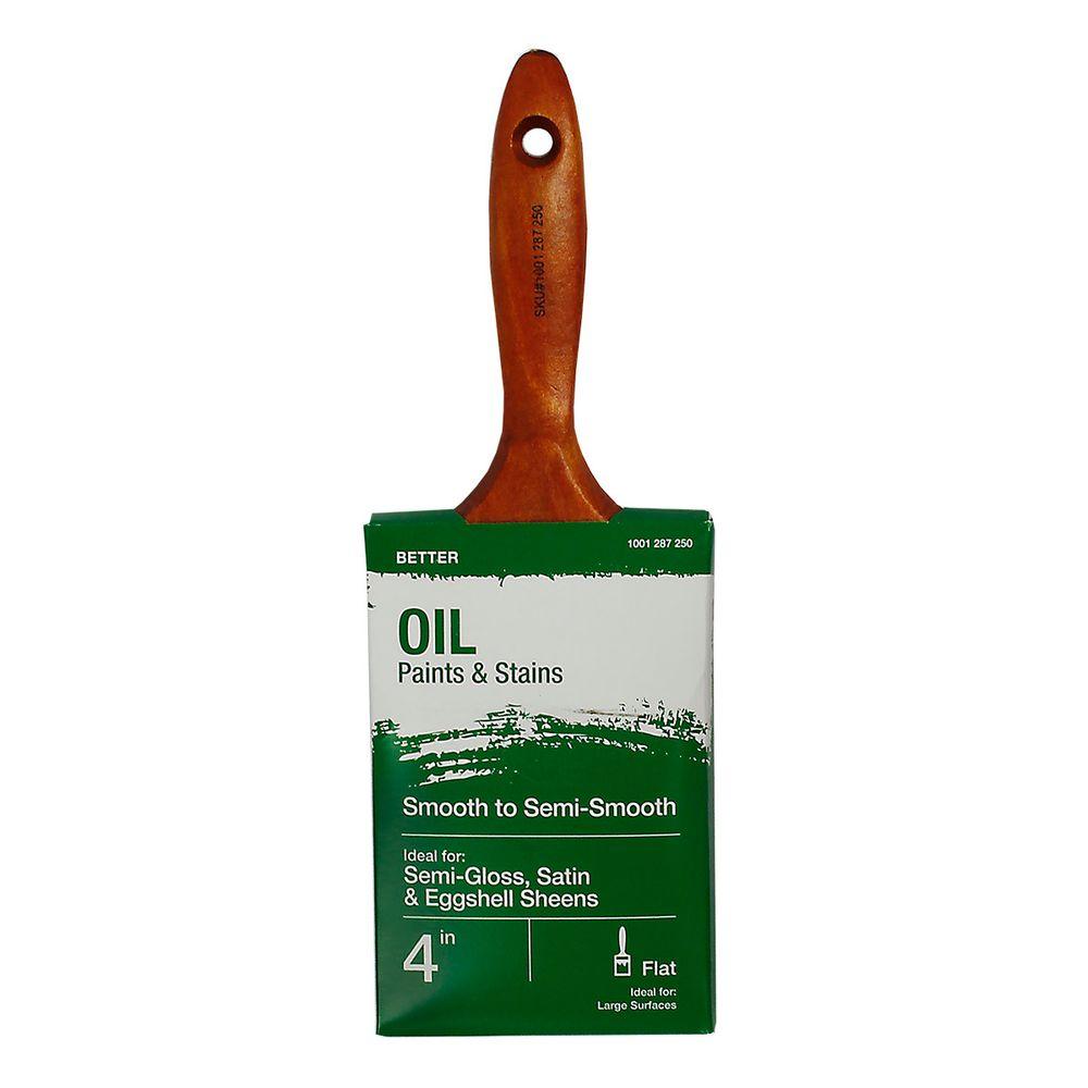4 in. Flat Polyester Oil BrushHD 1873 0400 The Home Depot