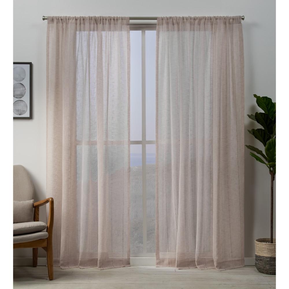 Exclusive Home Curtains Loha Linen Braided Tab Top Curtain Panel Pair