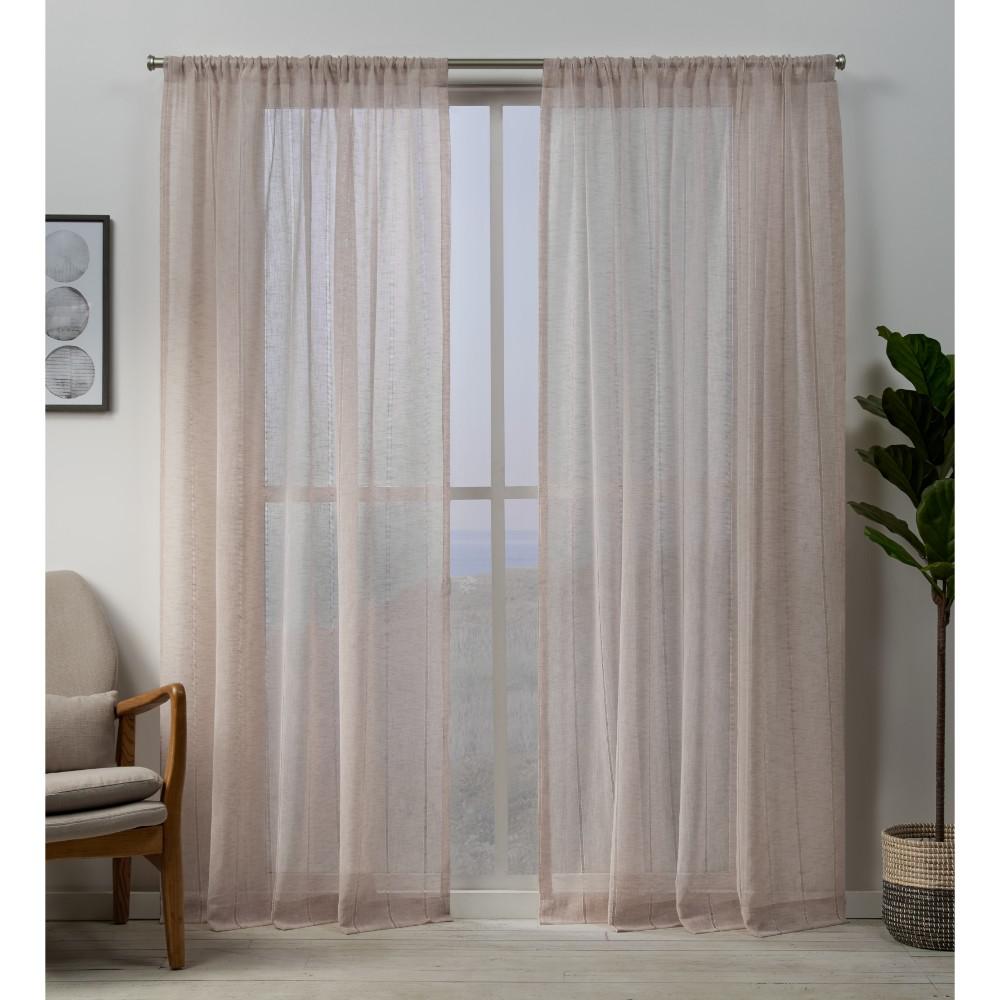 Exclusive Home Curtains Hemstitch 54 in. W x 84 in. L Sheer Rod Pocket ...