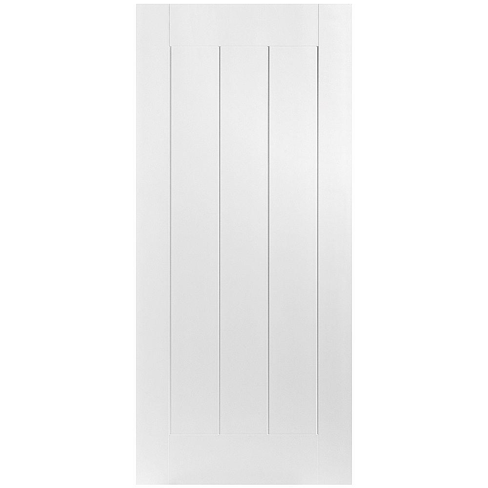 Masonite 24 in. x 80 in. Saddlebrook Smooth 1Panel Plank Hollow Core