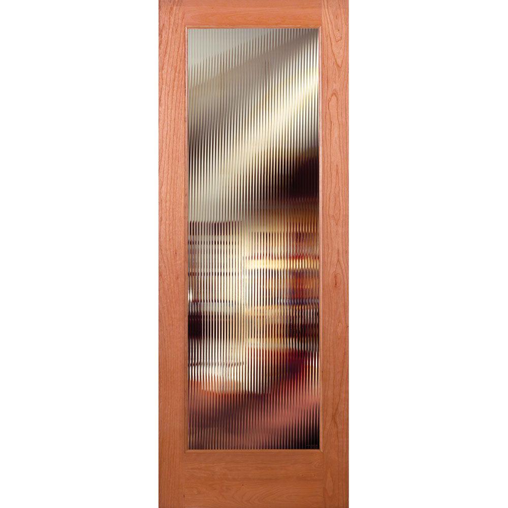 Feather River Doors 36 In X 80 In Reed Woodgrain 1 Lite Unfinished Cherry Interior Door Slab