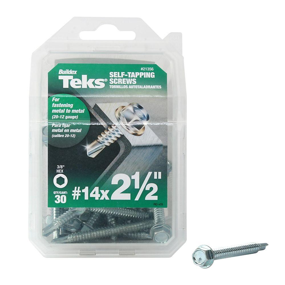 Teks 14 21/2 in. External Hex Flange HexHead SelfDrilling Screws