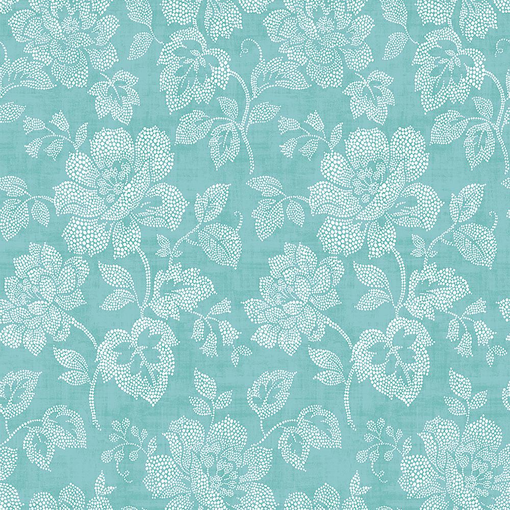 A-Street Tivoli Turquoise Floral Wallpaper-2702-22735 - The Home Depot