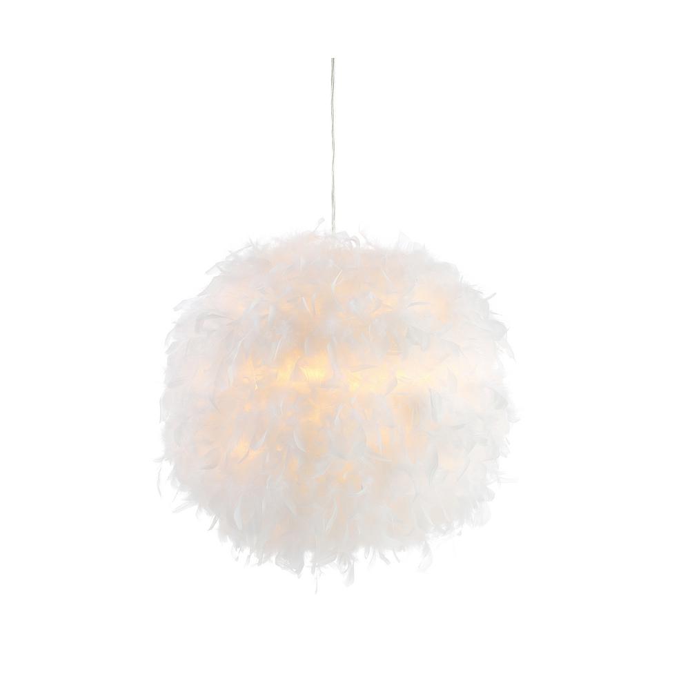 white feather lampshade