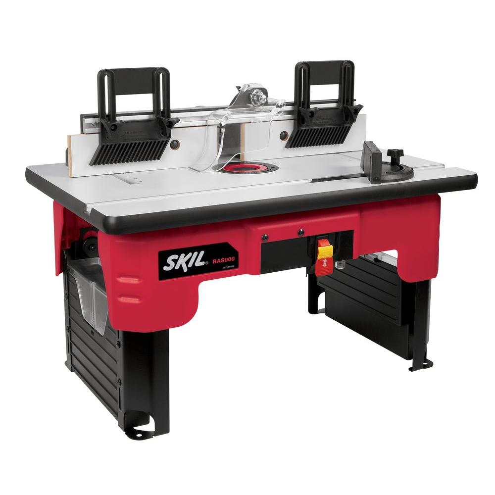 Skil Router Table With Folding Leg Design And Tall Fence Design