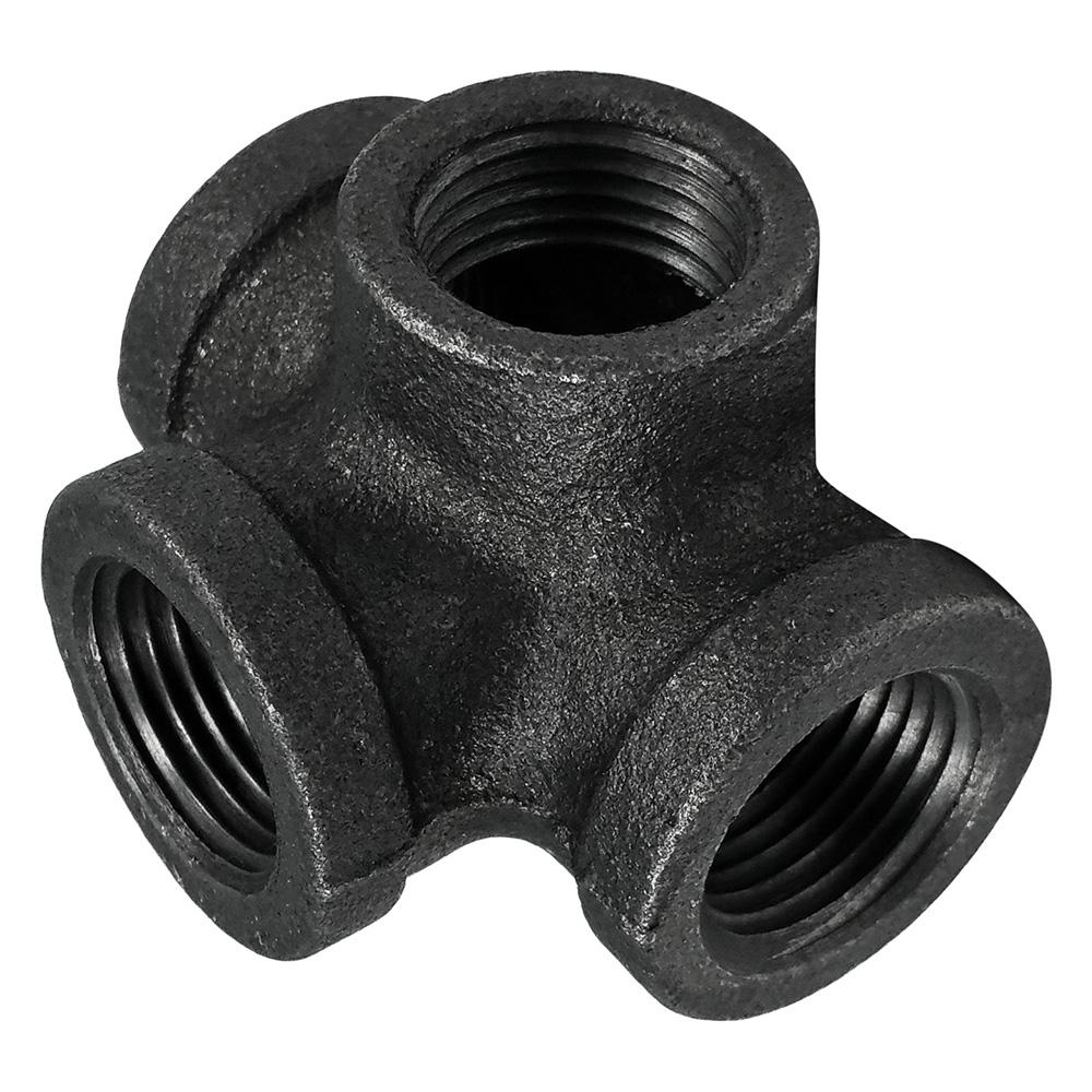 Ldr Industries 1 2 In 4 Way Black Iron Side Outlet Tee 310 Sot 12 The Home Depot
