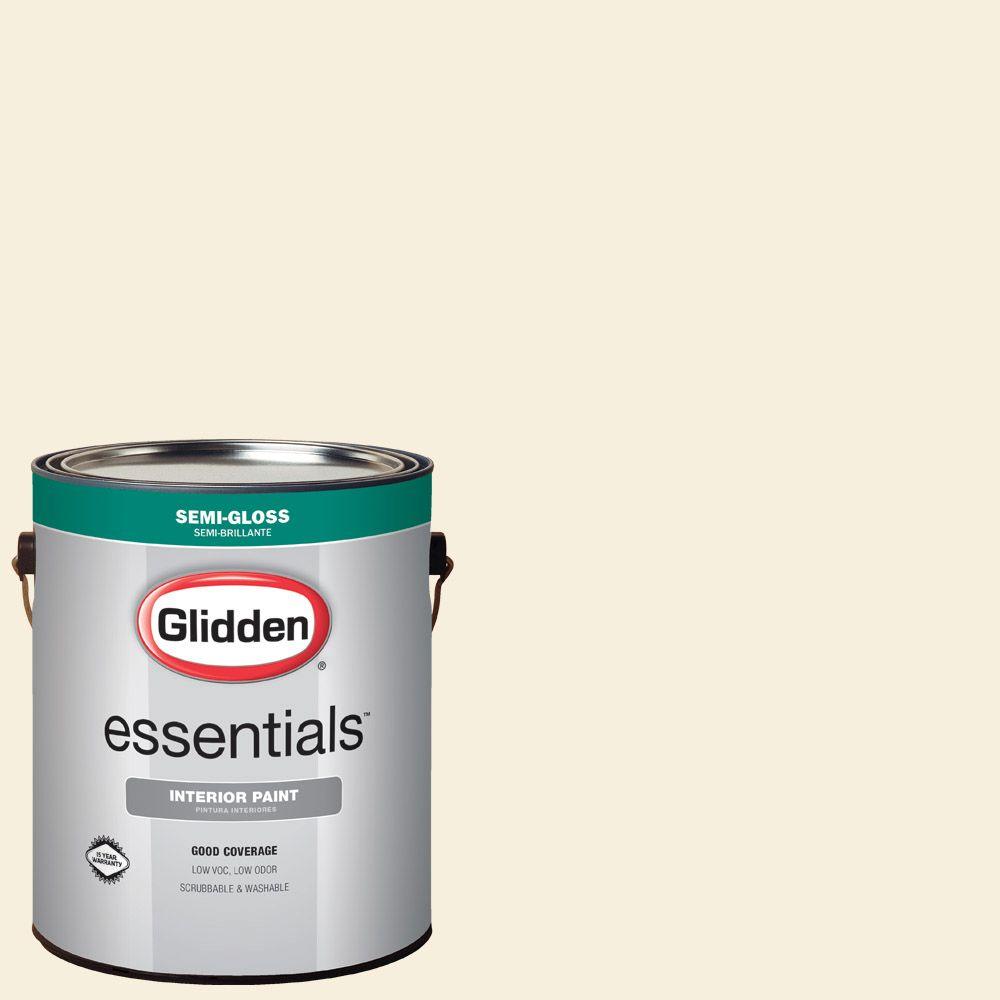 Glidden Essentials 1 gal. #HDGWN44 Arizona White Semi-Gloss Interior ...