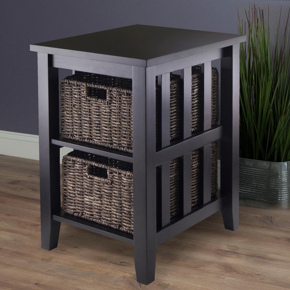 Winsome Morris Side Table With 2 Foldable Baskets 92312 The Home Depot