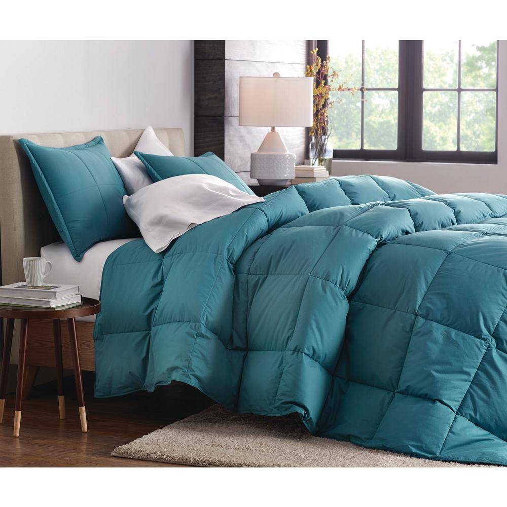 The Company Store Lacrosse Extra Warmth Teal King Down Comforter C3f5 K Teal The Home Depot