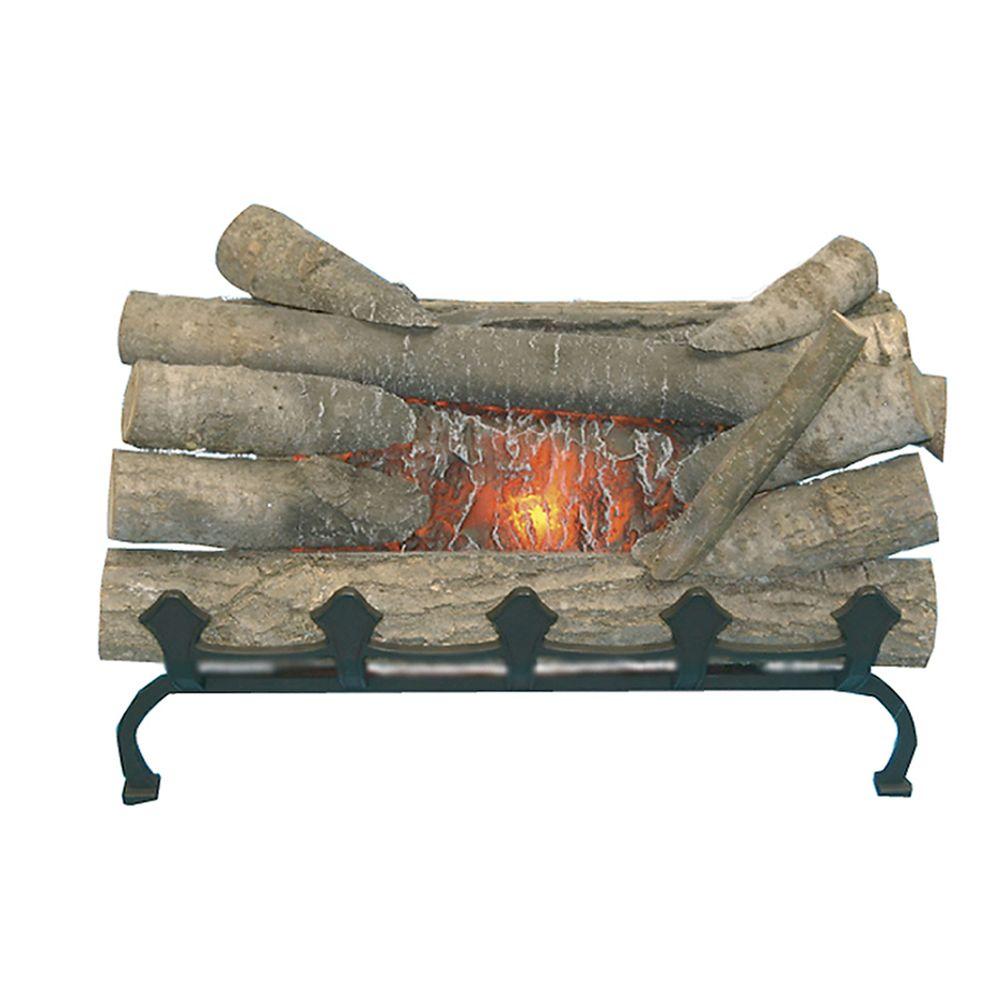 20 Inch Electric Log Set Realistic Fire Sound Glowing Ember Fake