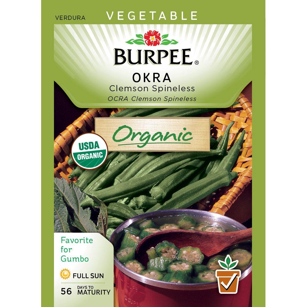 Burpee Okra Clemson Spineless Organic Seed60413 The Home Depot