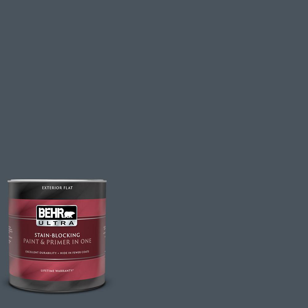 BEHR ULTRA 1 qt. N4807 Midnight Blue Flat Exterior Paint