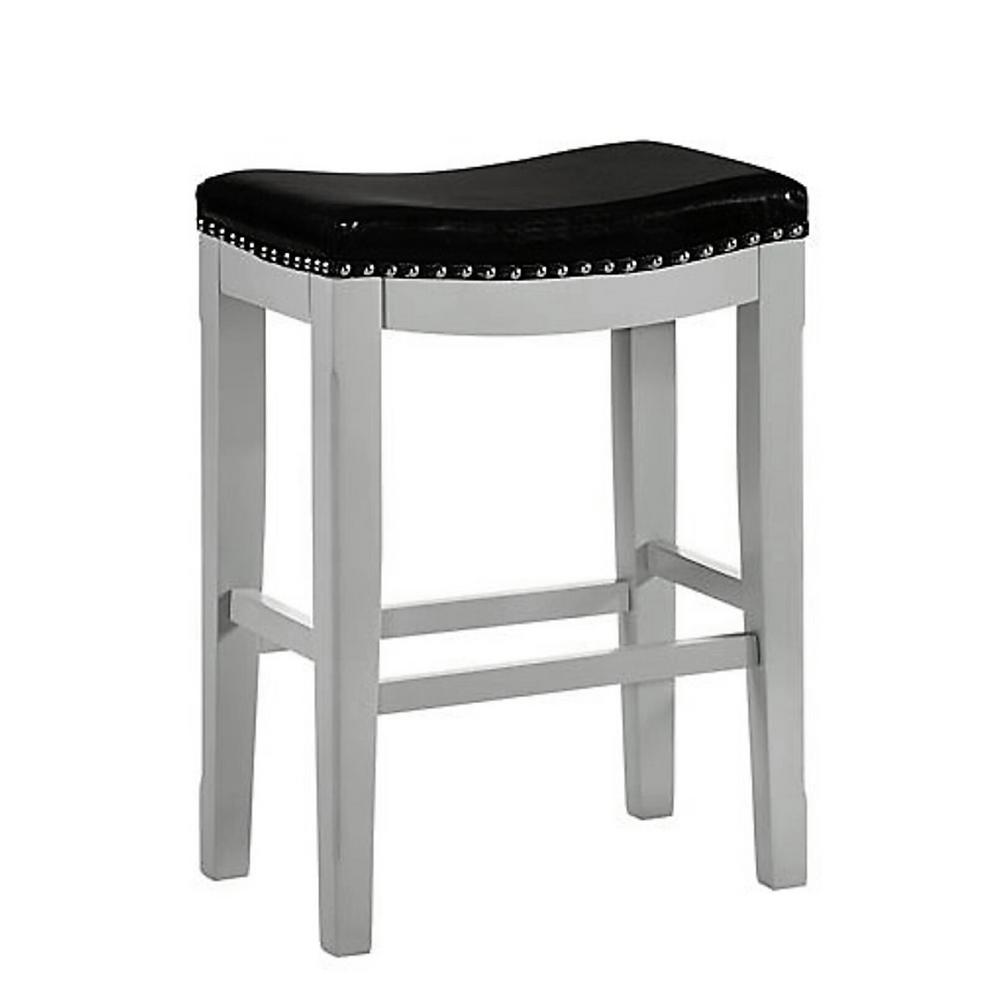 Belle Isle Furniture Savannah 24 In Gray Black Vinyl Saddle Bar Belle Isle Furniture Savannah 24 In Gray Black Vinyl Saddle Bar Stool