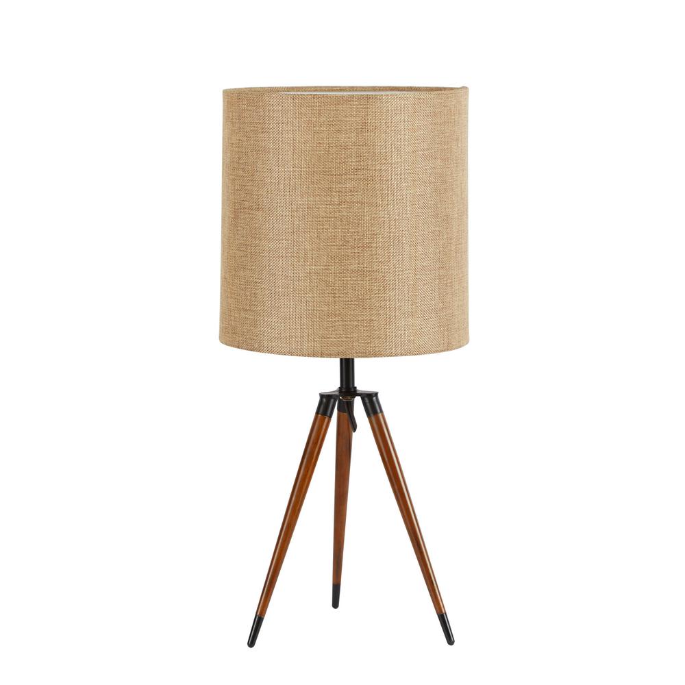 Silverwood 19 In Arthur Wooden Compass Leg Tripod Brown Table Lamp Silverwood 19 In Arthur Wooden Compass Leg Tripod Brown Table Lamp With Shade
