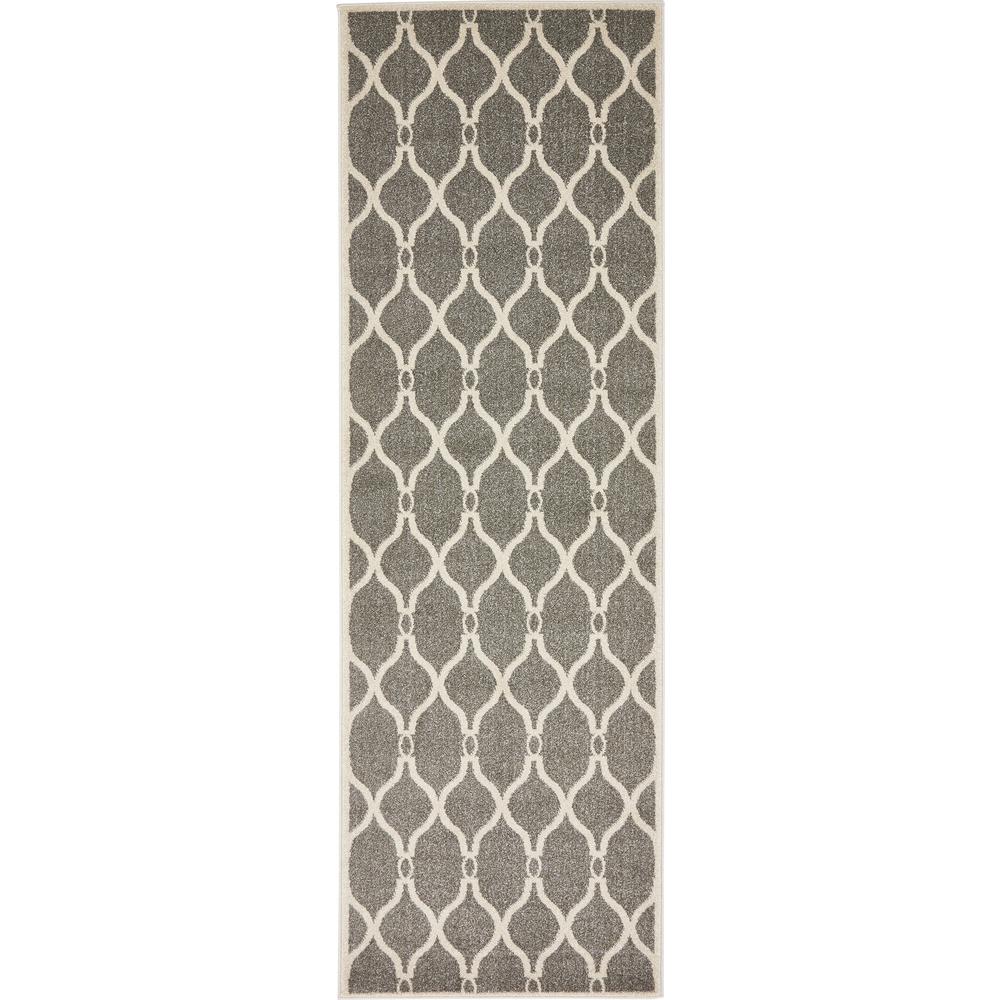 Unique Loom Trellis Gray 2 7 X 8 Runner Rug 3128924 The Home Depot Unique Loom Trellis Gray 2 7 X 8 Runner Rug