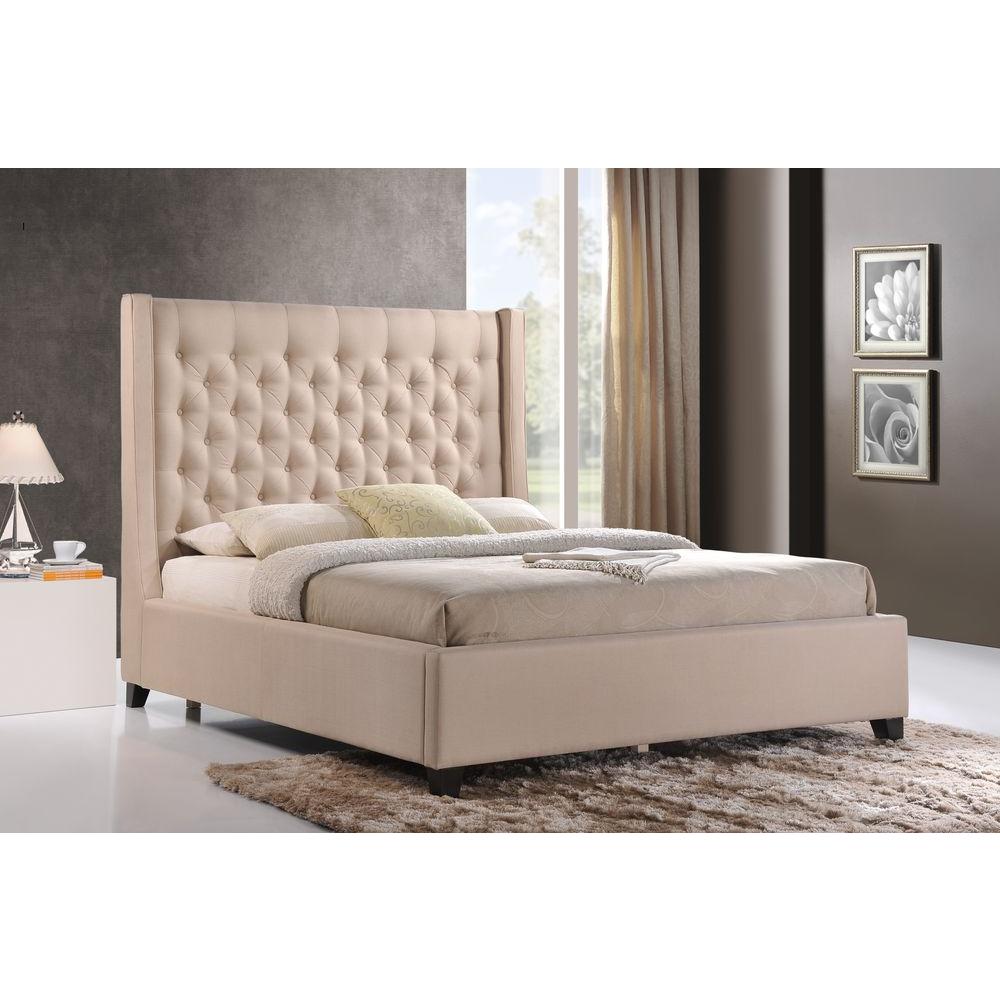 LuXeo Huntington Sand King Upholstered BedLUXK6479222 The Home Depot