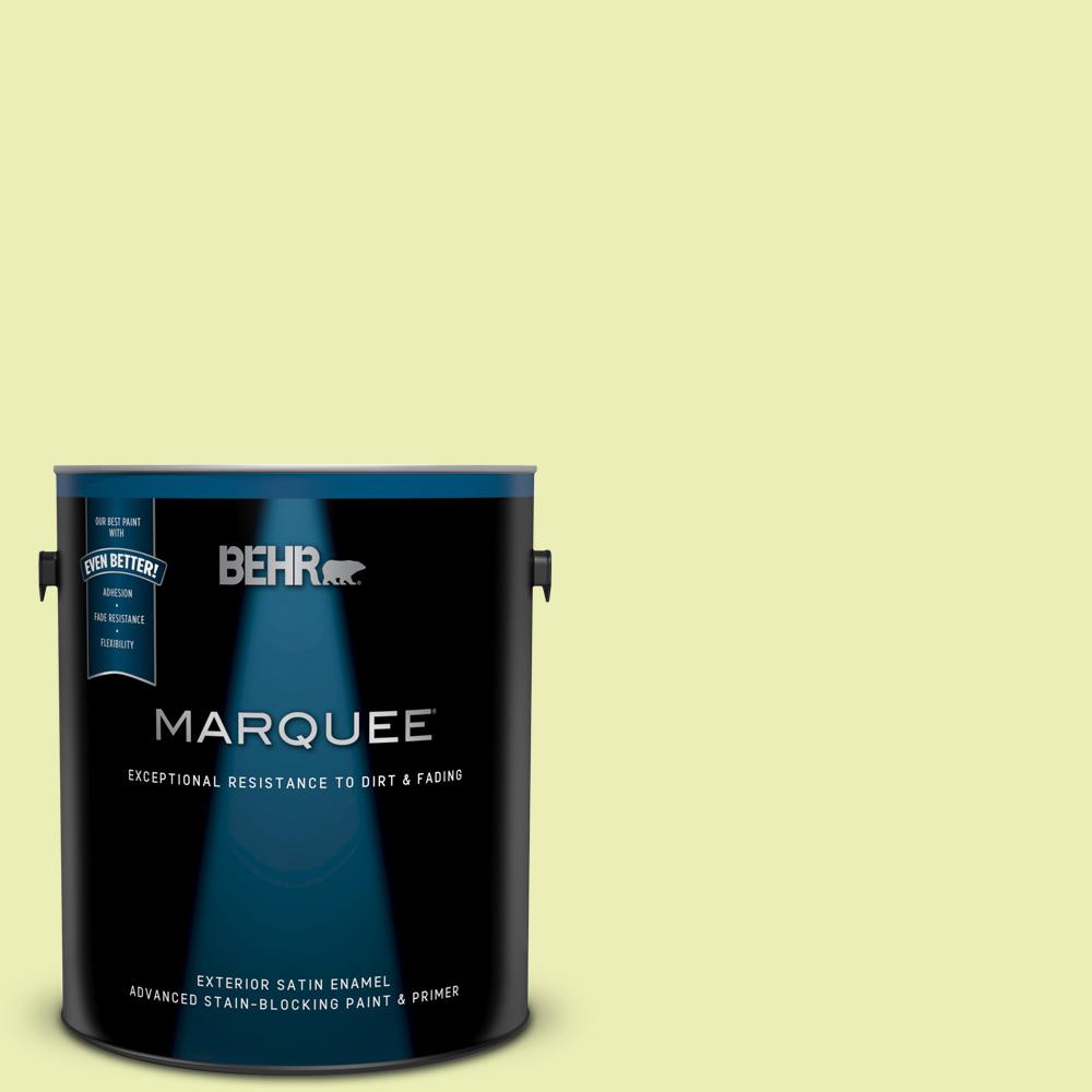 BEHR MARQUEE 1 gal. 410A2 Cabbage Green Satin Enamel Exterior Paint and Primer in One945001