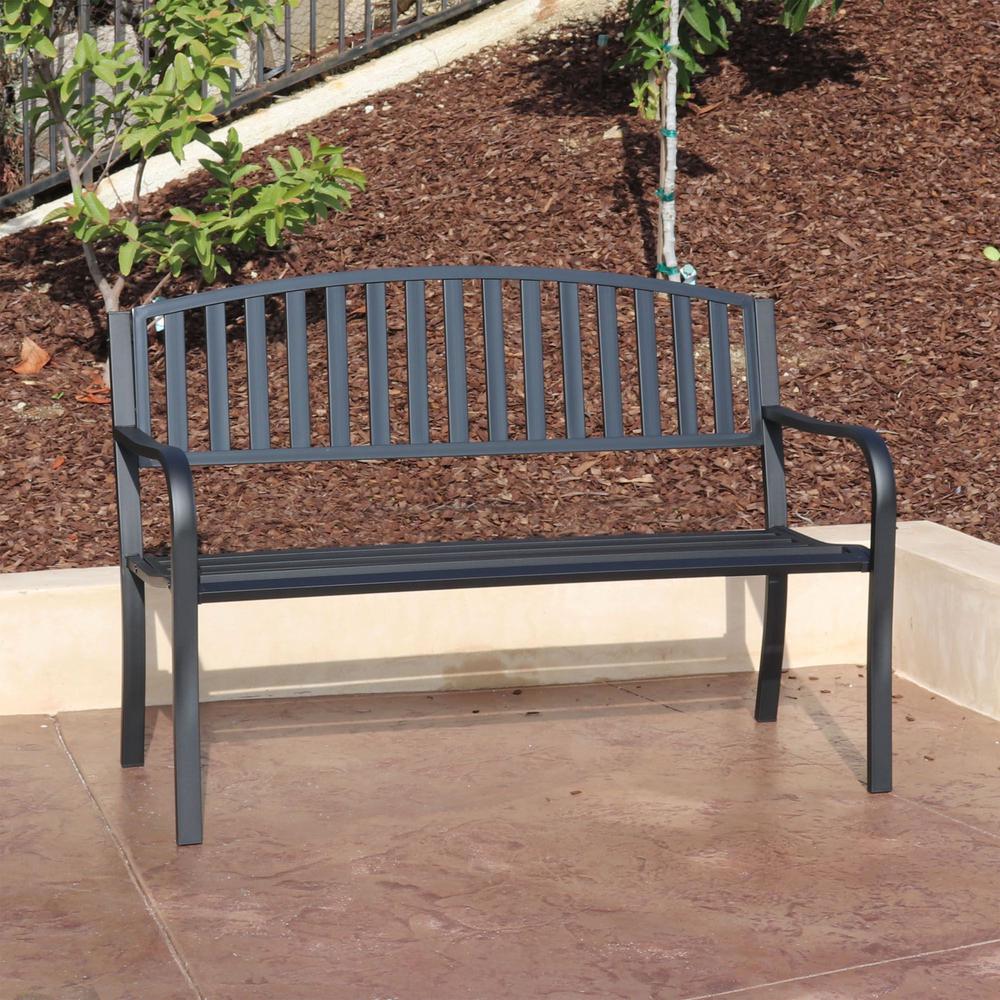 Maypex Steel Outdoor Garden Bench-300040-V1 - The Home Depot