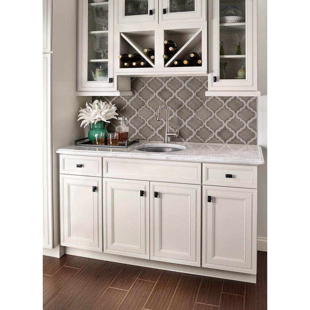 Msi Dove Gray Arabesque 10 5 In X 15 8 Mm Glazed Ceramic Mesh Mounted Mosaic Wall Tile
