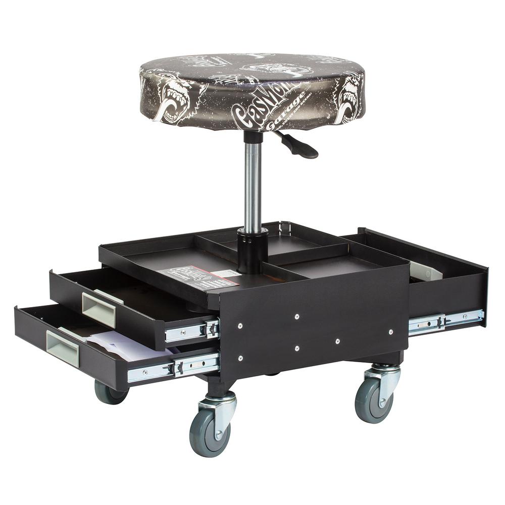 Gas Monkey Pneumatic Garage Seat with Toolbox - 3-Drawers and Tool Tray - 4... by Gas Monkey