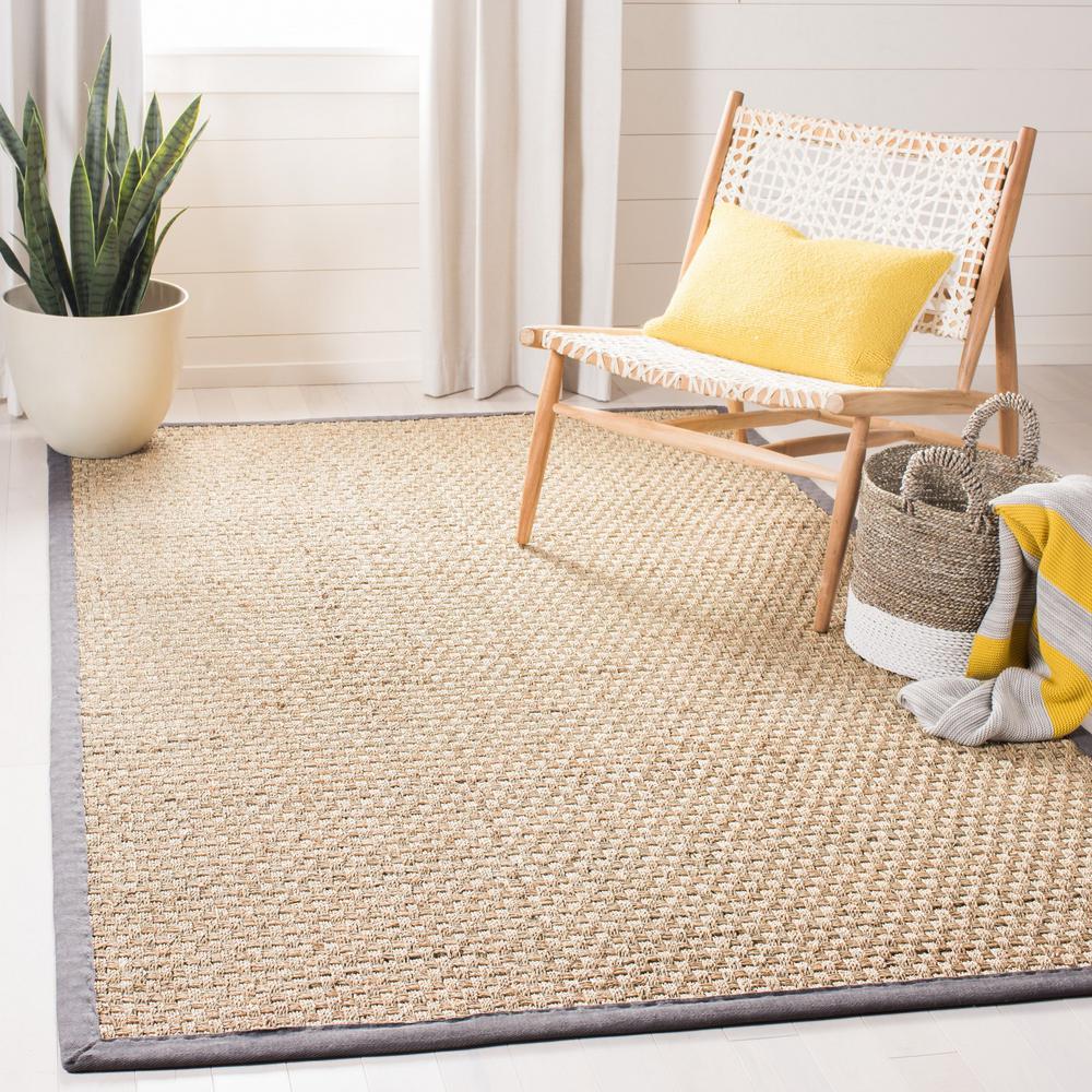 Safavieh Natural Fiber Beige Dark Gray 9 Ft X 12 Indoor Area