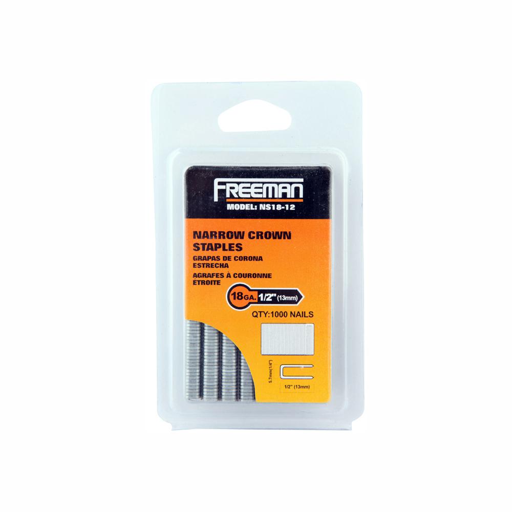 Freeman 1/2 in. 18Gauge Glue Collated Narrow Crown Staples (1000 Count