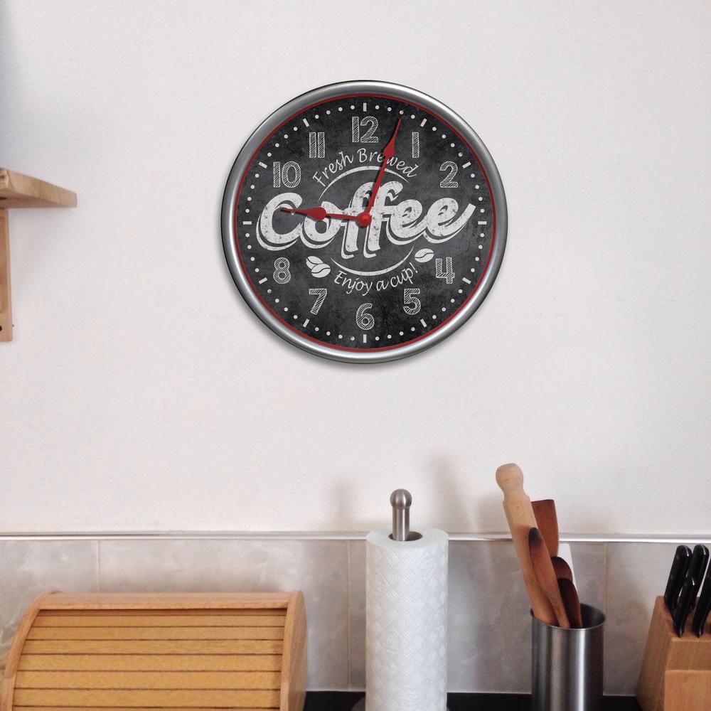 UPC 844220007278 product image for 12 in. Coffee Wall Dial Wall Clock, Multi | upcitemdb.com