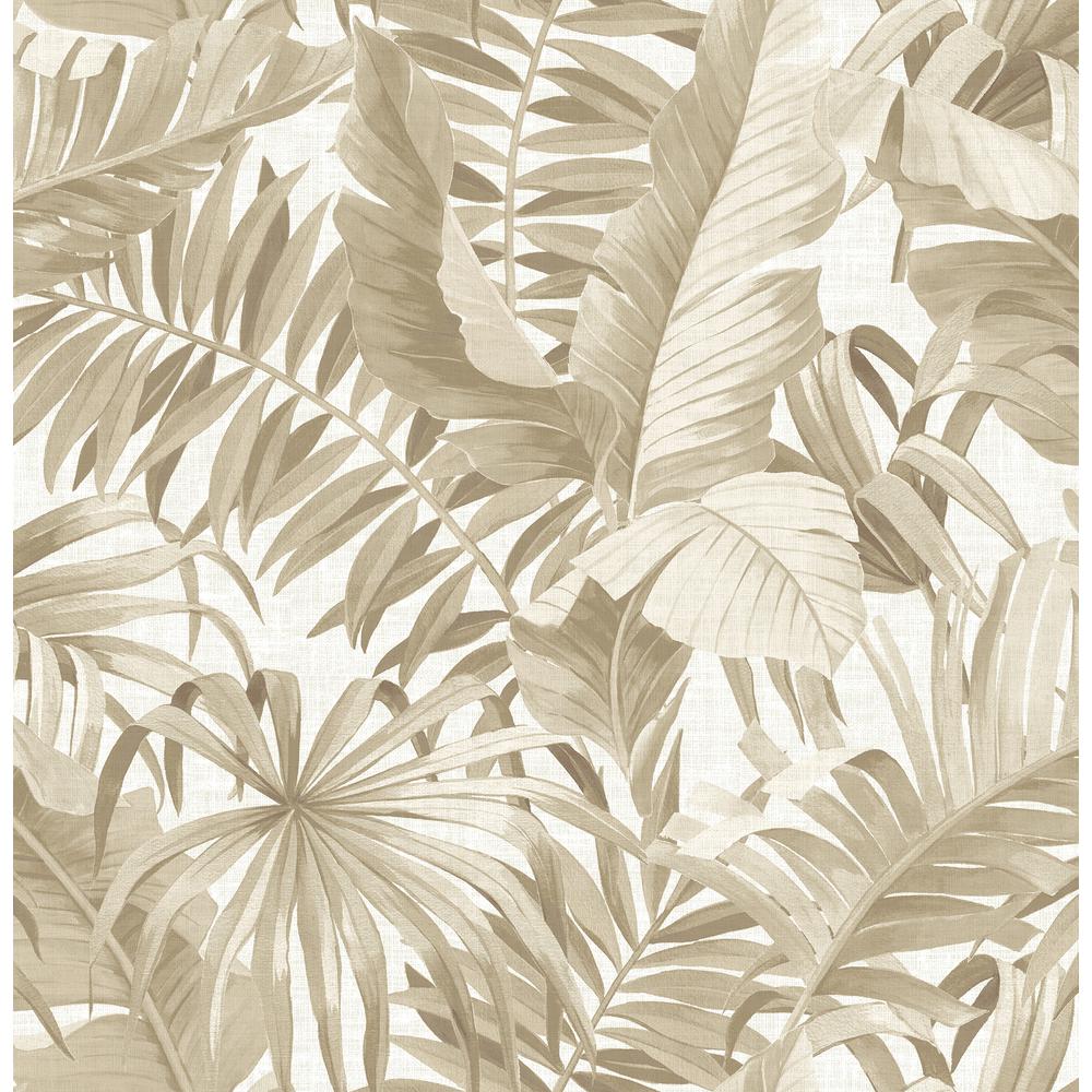 A Street Prints Alfresco Taupe Palm Leaf Paper Strippable Roll Wallpaper Covers 56 4 Sq Ft 2744 The Home Depot