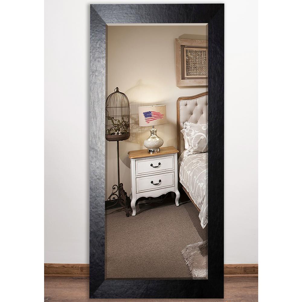 32.5 in. x 66 in. Black Wide Leather Beveled Full Body MirrorH037BT The Home Depot