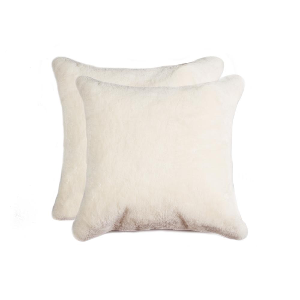 Natural Nelson Sheepskin Natural Solid 18 In X 18 In Throw