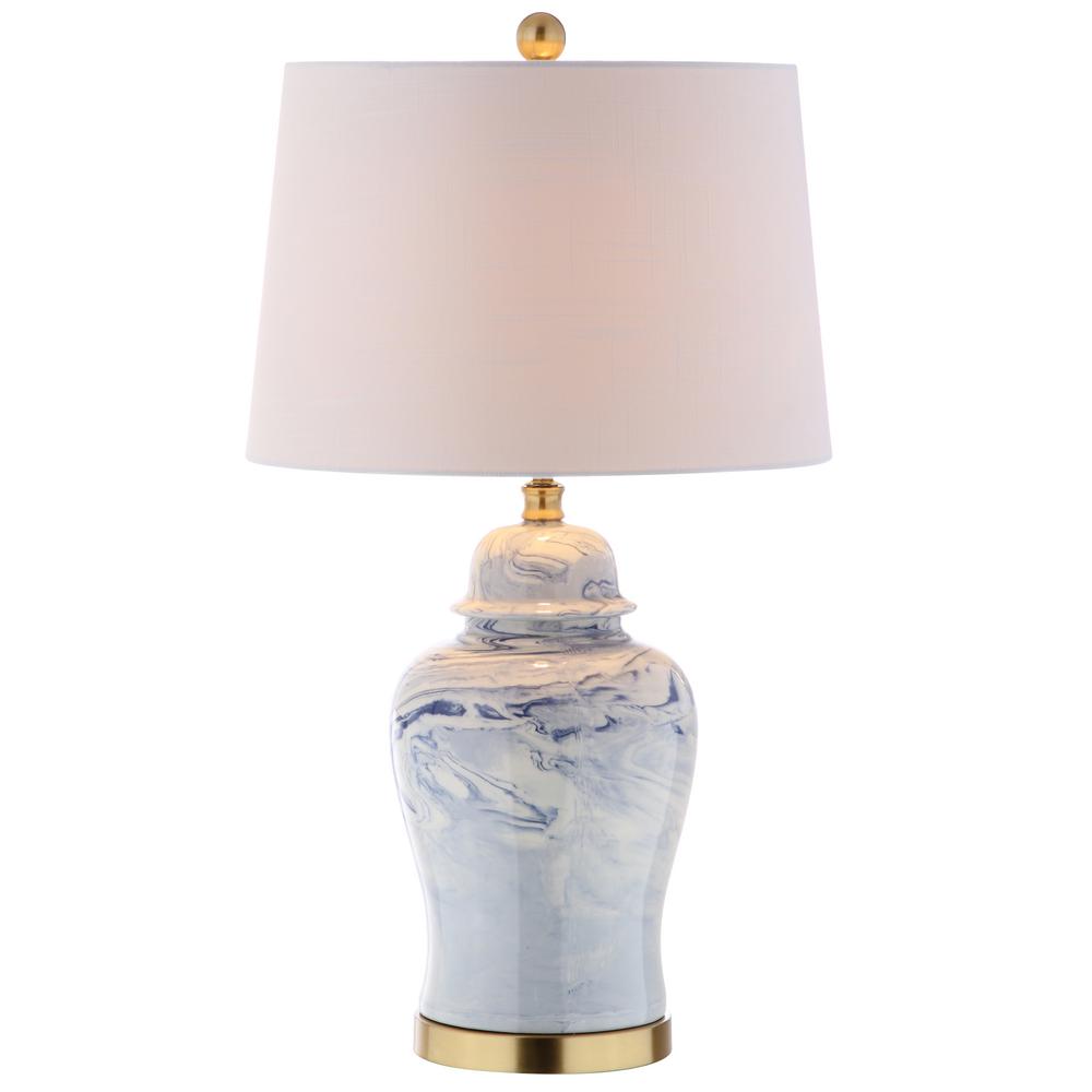 Jonathan Y Lighting The Home Depot H Ceramic Table Lamp Blue White