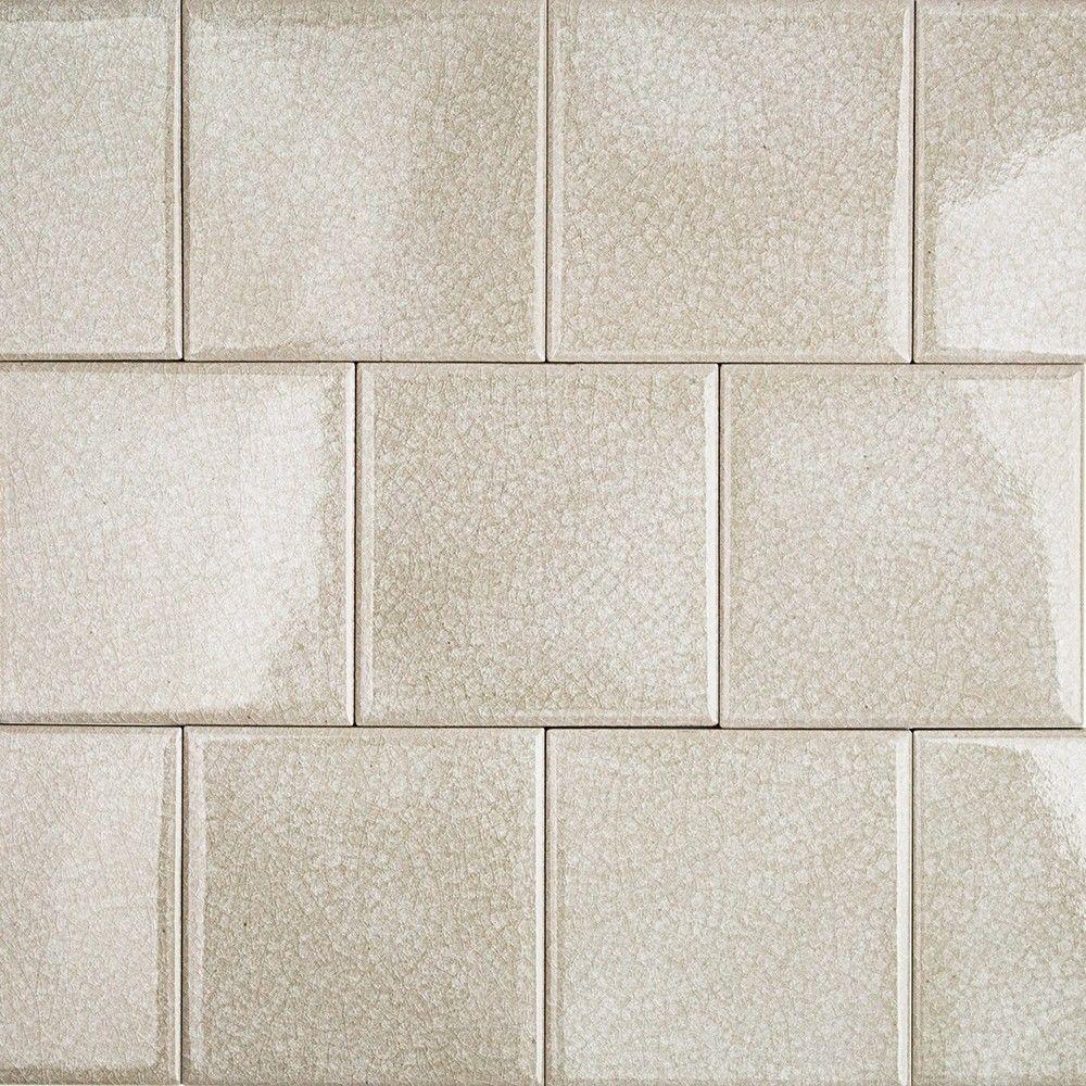 Splashback Tile Roman Selection Iced Light Cream 4 In X 4 In X 8 Mm