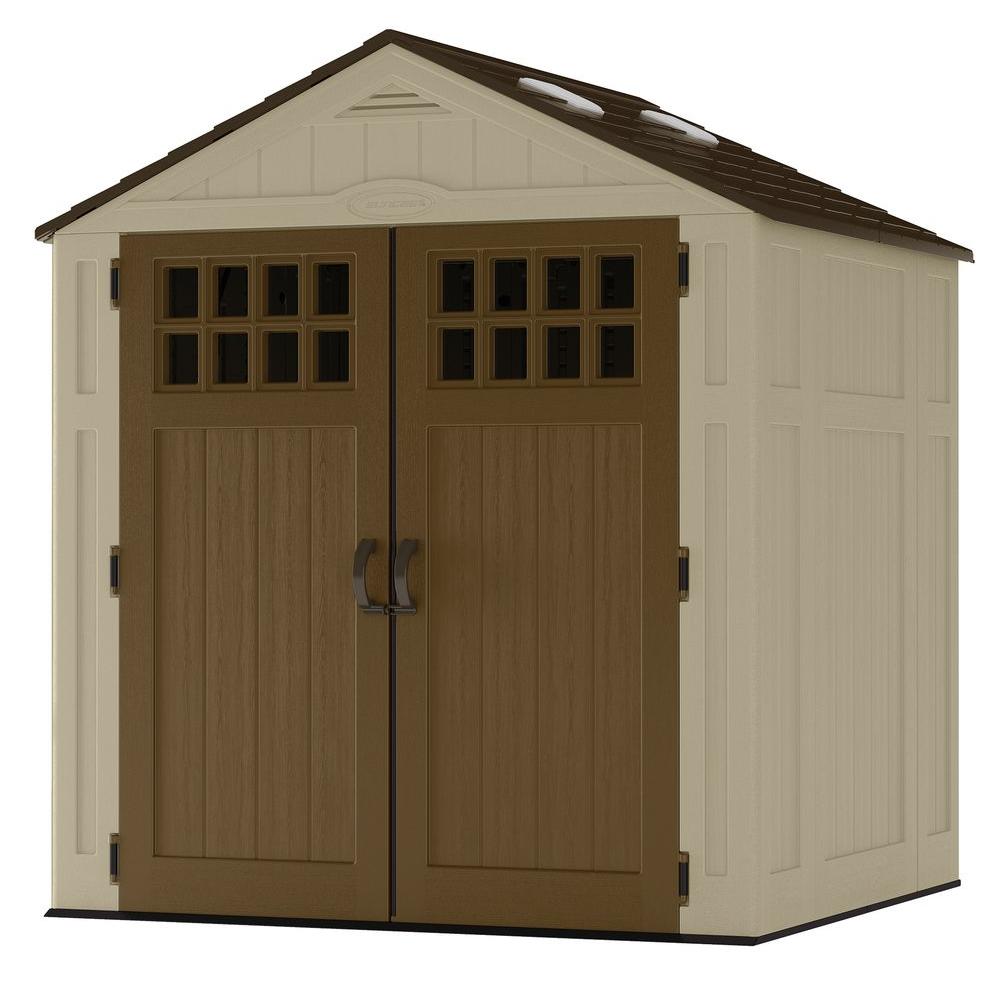 suncast everett 6 ft. 8 in. x 5 ft. 6 in. resin storage