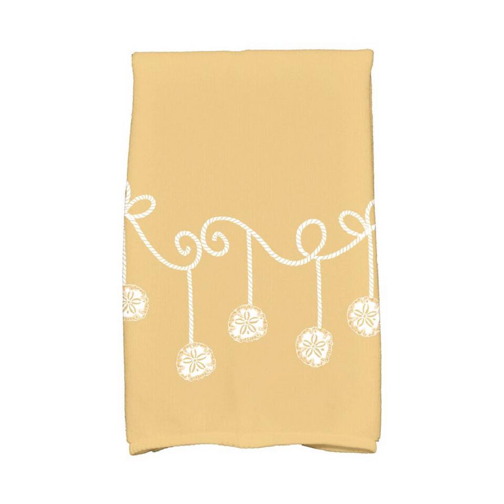 16 In X 25 Gold Sanddollar Ornaments Holiday Geometric Print Gold Sanddollar Ornaments Holiday Geometric Print Kitchen Towel