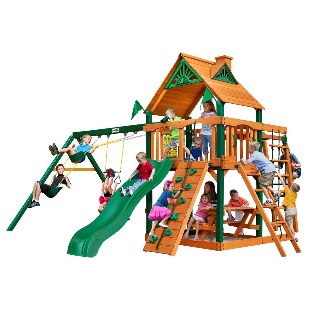 Gorilla Playsets Frontier Cedar Swing Set with Timber Shield Posts01