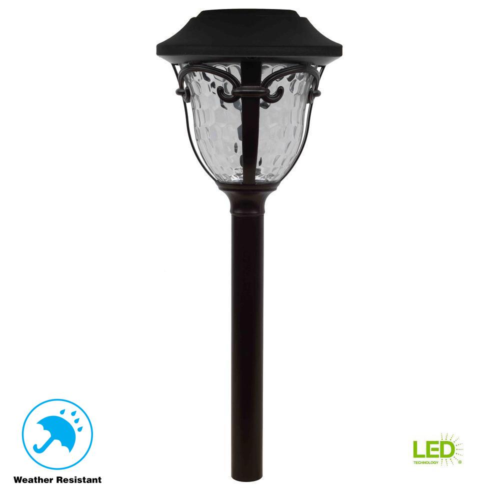 Hampton Bay Bronze Solar Outdoor Integrated Led Landscape Path Light Open Stock Solar Bronze Outdoor Integrated Led Landscape Path Light With