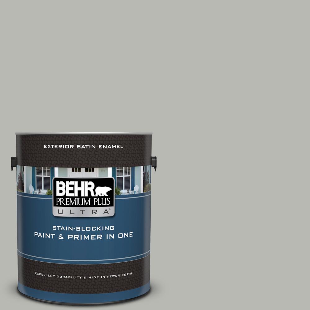 BEHR Premium Plus Ultra 1 gal. #UL260-18 Classic Silver Satin Enamel ...