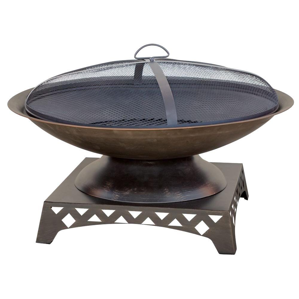 Uniflame Bronze Cauldron Stars And Moons 30 In D Wood Burning