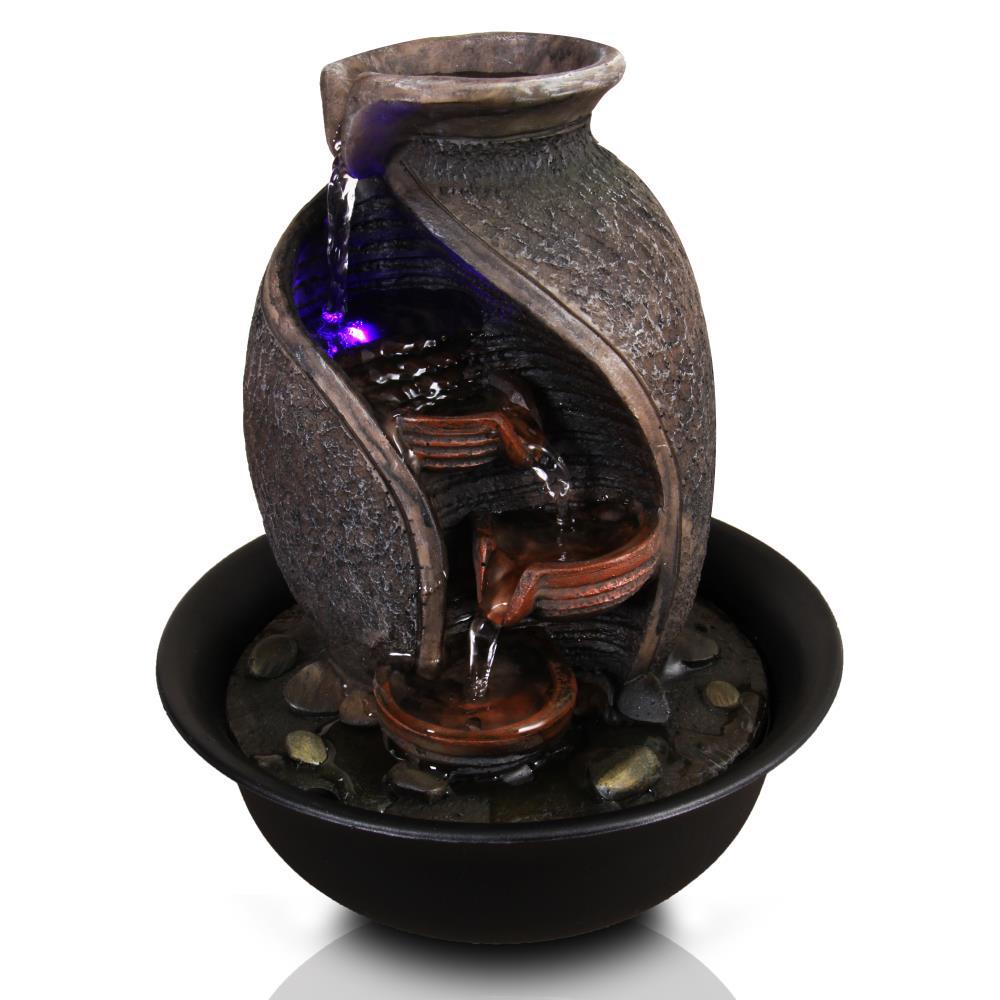 Serenelife Relaxing Tabletop Decoration Water Fountain Sltwf70led