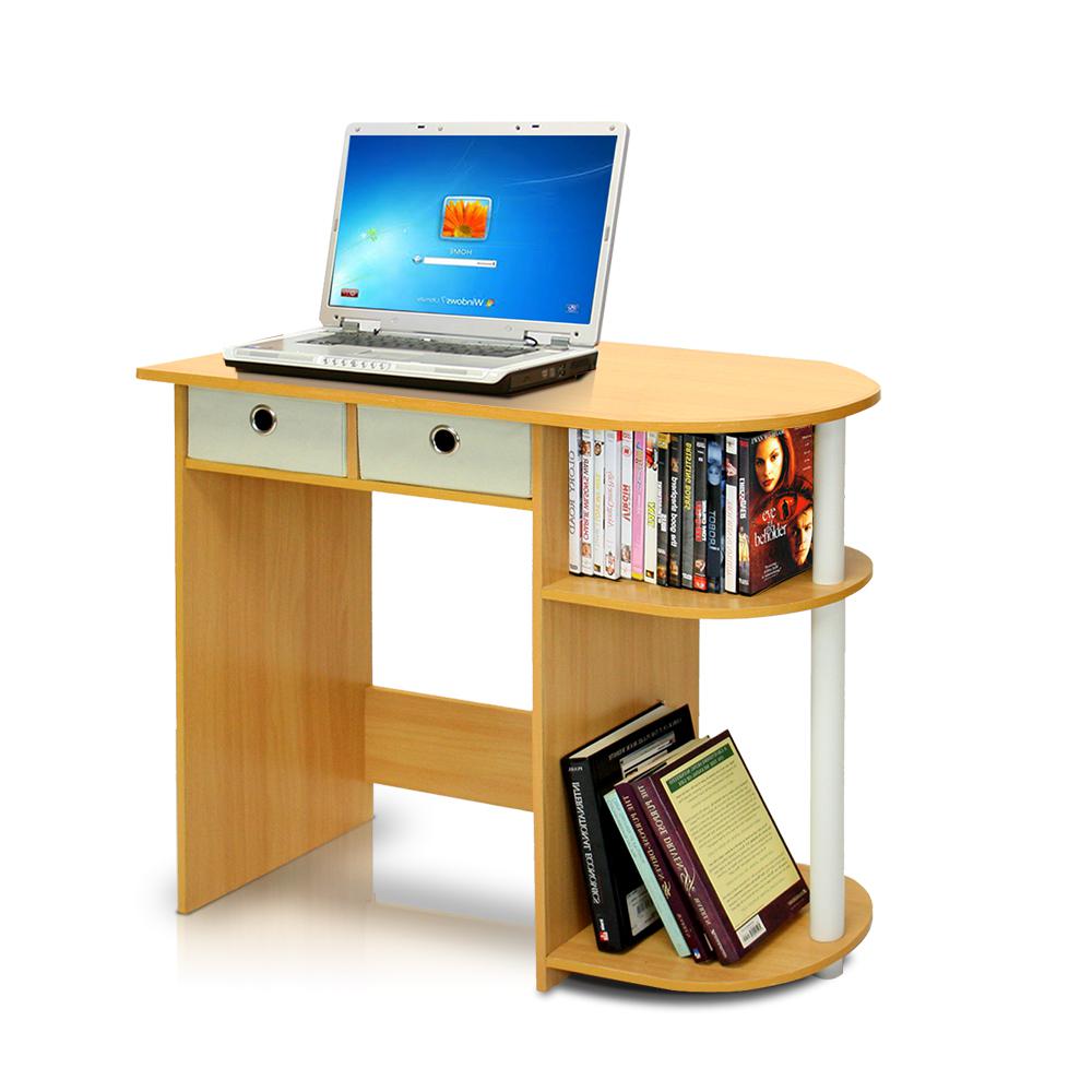 Llytech Inc Go Green Beech Computer Desk with Bin Drawer11193BE/WH/IV
