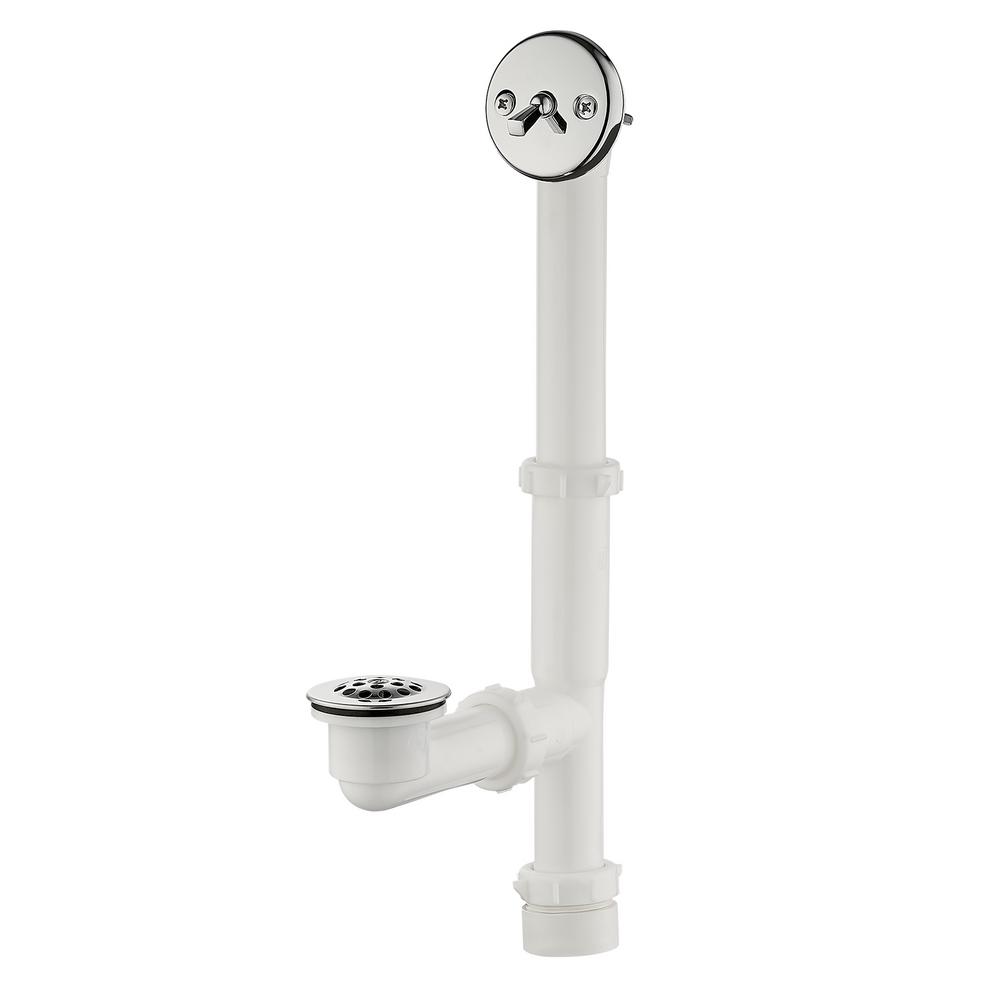 Everbilt Trip Lever 11/2 in. White Poly Pipe Bath Waste and Overflow