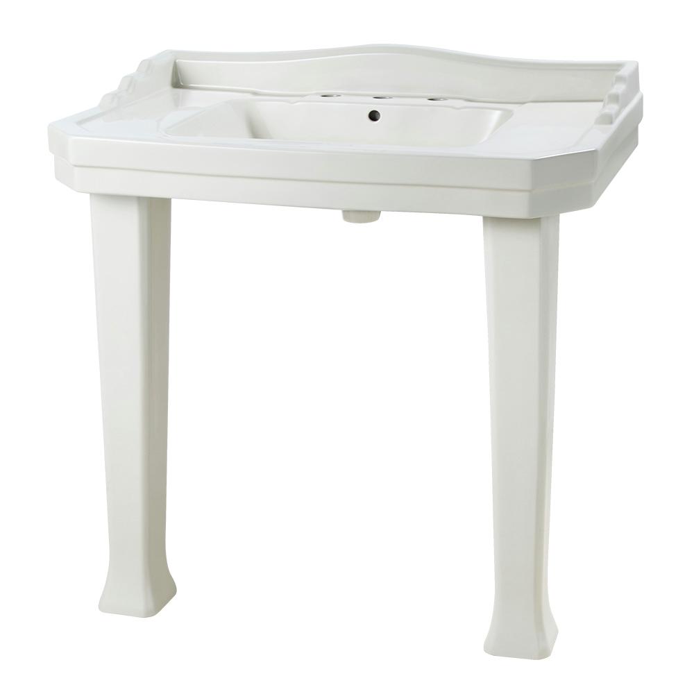 Pegasus Series 1900 Console Lavatory and Pedestal Combo in Biscuit-FL ...